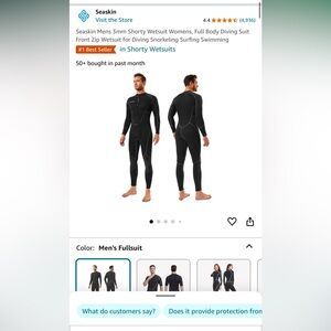 New unopened men’s Large wetsuit 3mm